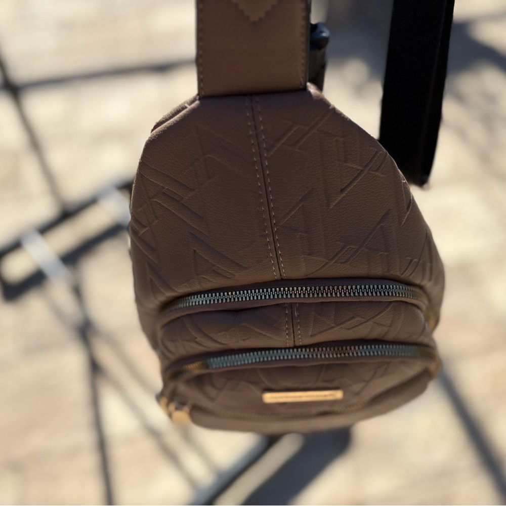 Adrienne Vittadini Brown Quilted Sling Crossbody Bag | Like New Condition - Picture 6 of 12